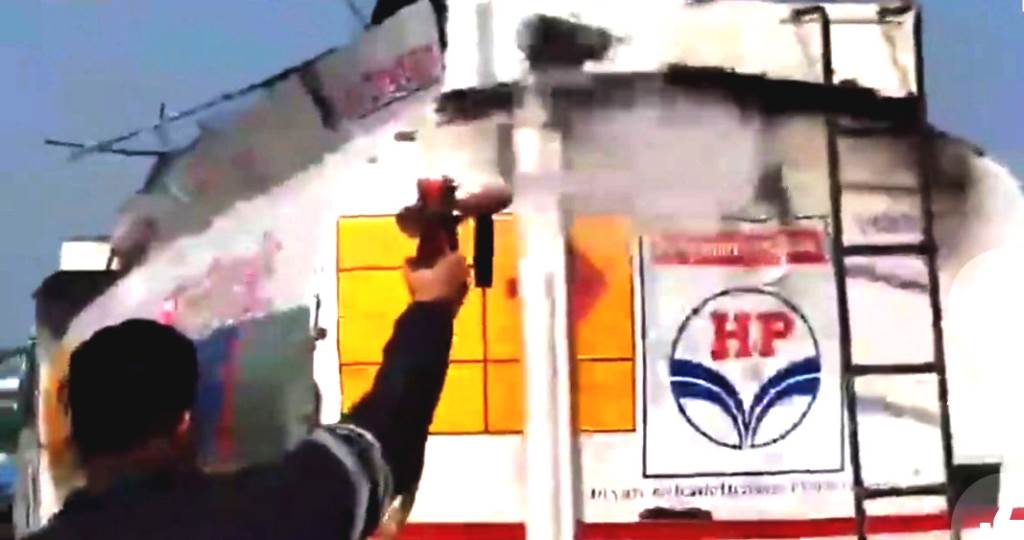 Tanker catches fire one person dead